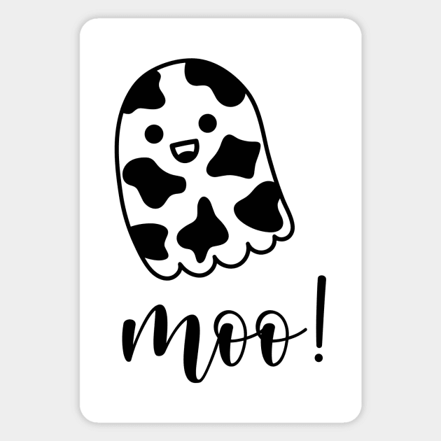 Ghost Cow, Moo I mean Boo Halloween Magnet by styleandlife